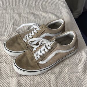 Vans Beige and White Sneakers